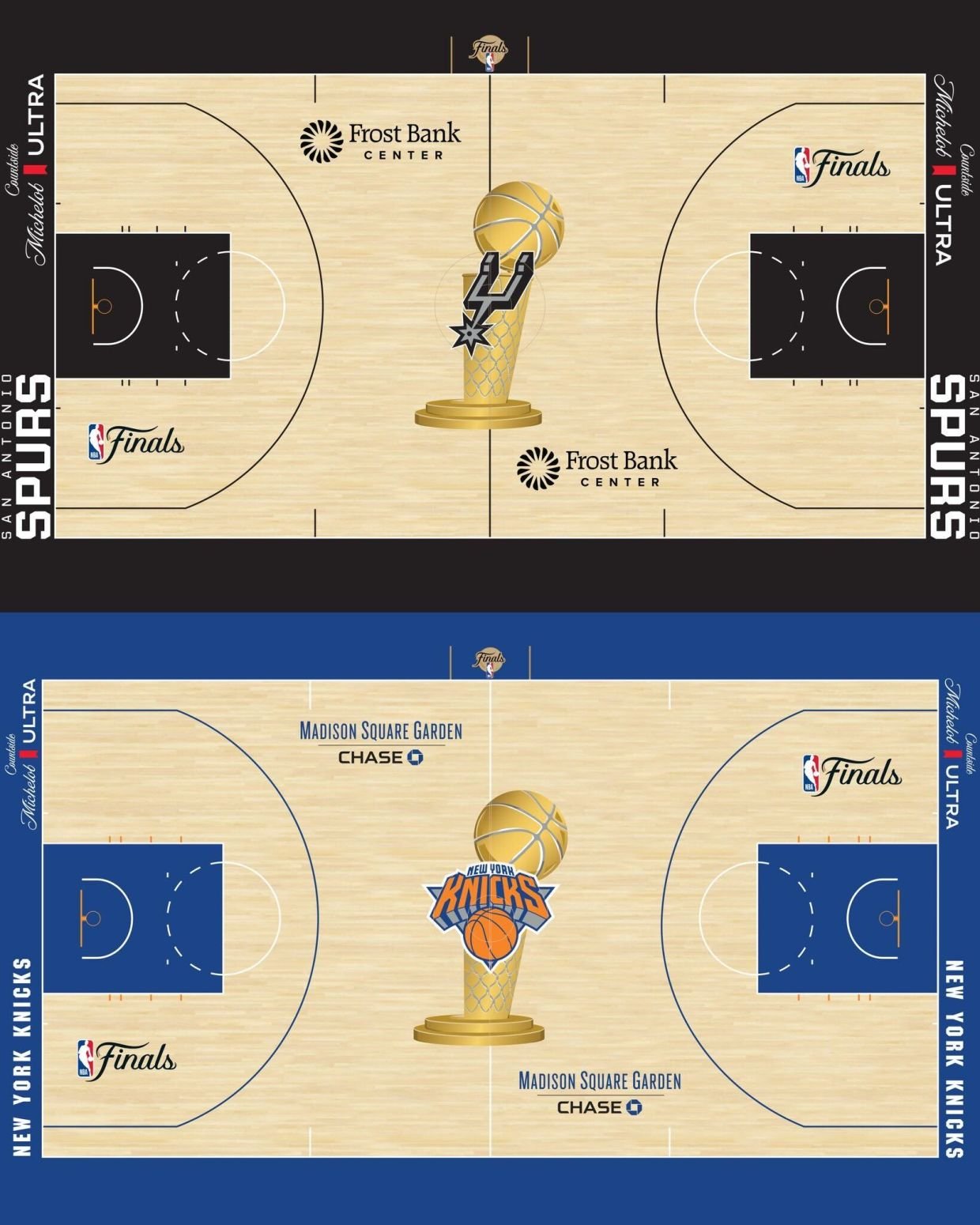 Sitios de los Spurs y los Knicks