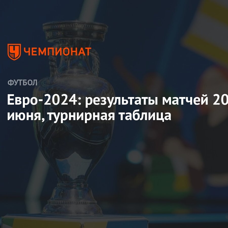 Евро-2024: результаты матчей 20 июня, турнирная таблица - Чемпионат