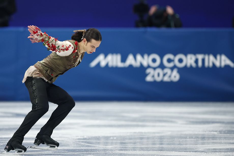 Пётр Гуменник в короткой программе на Олимпиаде в Милане