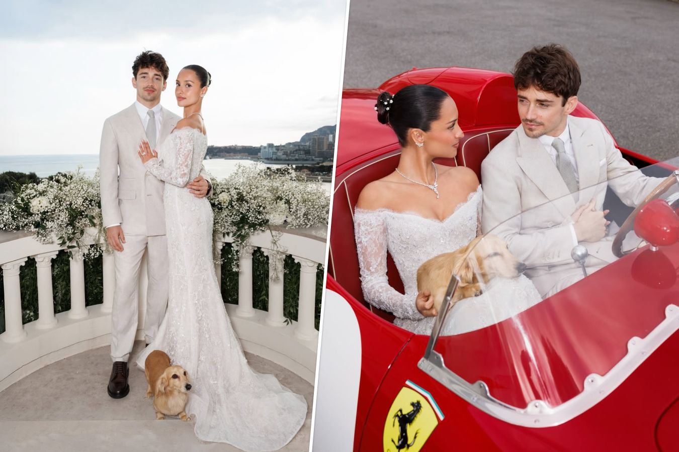 Шарль Леклер и Александра Сен-Млё сыграли свадьбу