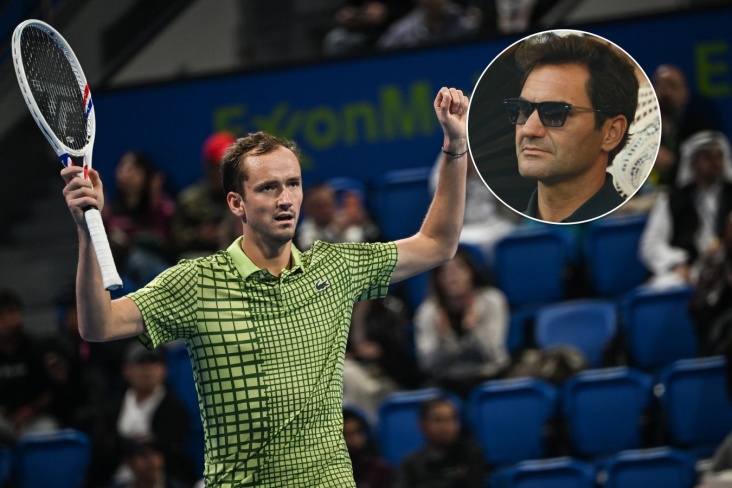 Даниил Медведев и Роджер Федерер