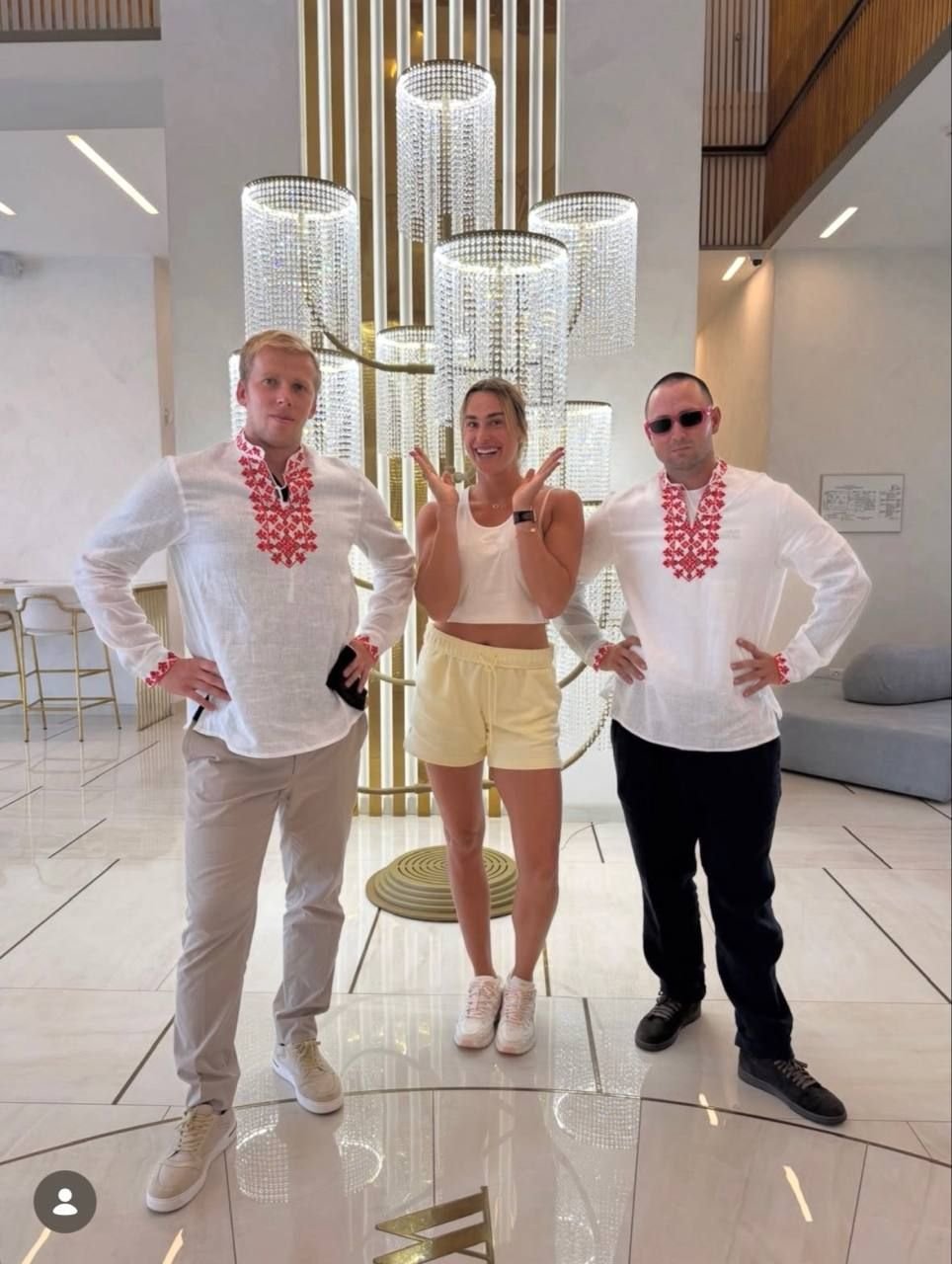 Arina Sobolenko à Minsk, moment en famille